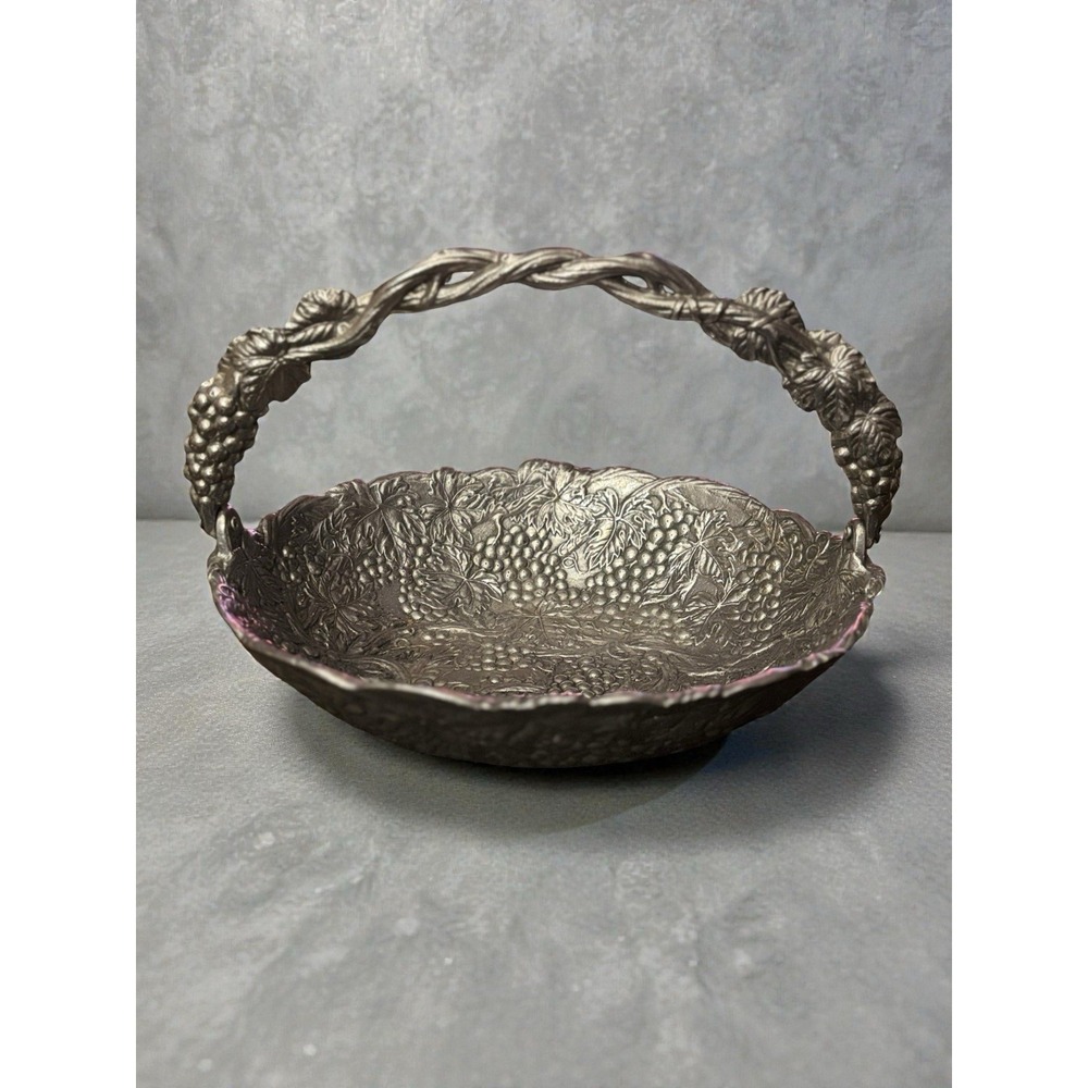Arthur Court Centerpiece Serving Bowl Basket‎ w/Hinged Handle Fall
